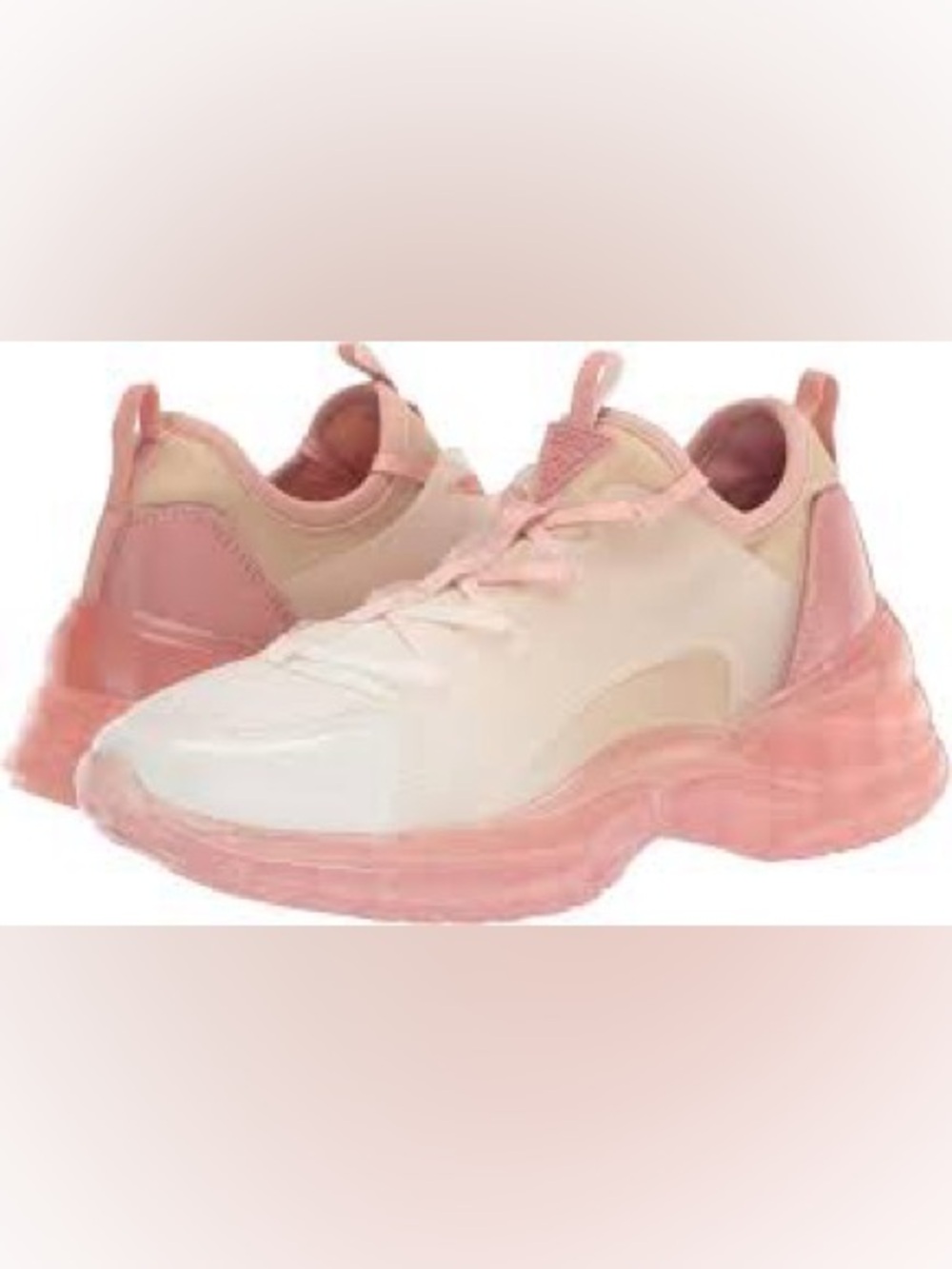 Guess White Sneakers with Pink Accents